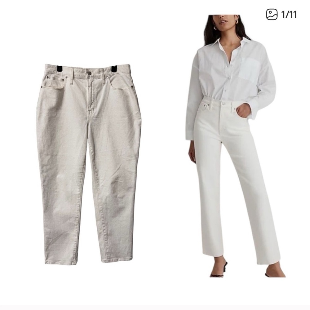 Madewell The Curvy Perfect Vintage Jean in Tile White Size 32
